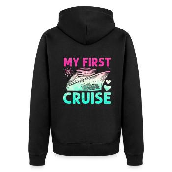 My First Cruise Family Vacation - Fun - Unisex Premium Organic Zip Hoodie - black - Back - Nico (187cm)