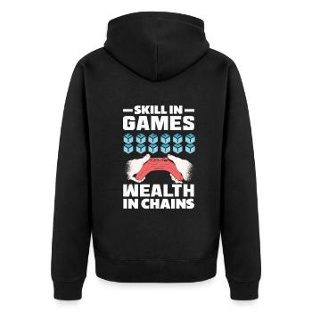 Cryptocurrency Rewards Gaming Blockchain Gamer - Unisex Premium Bio Zip Hoodie - Schwarz - Hinten - Nico (187cm)
