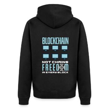 Crypto-monnaie IA et crypto enthousiaste Blockchain - Veste à capuche bio Premium Unisexe - noir - Dos - Nico (187cm)