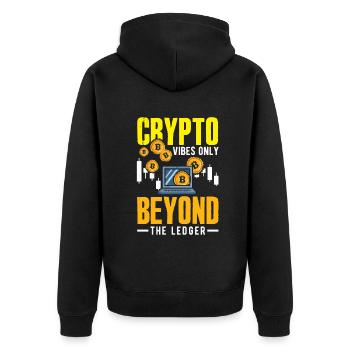 Crypto-monnaie IA et crypto enthousiaste Blockchain - Veste à capuche bio Premium Unisexe - noir - Dos - Nico (187cm)