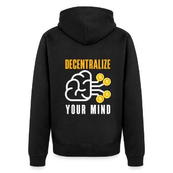 Crypto-monnaie IA et crypto enthousiaste Blockchain - Veste à capuche bio Premium Unisexe - noir - Dos - Nico (187cm)