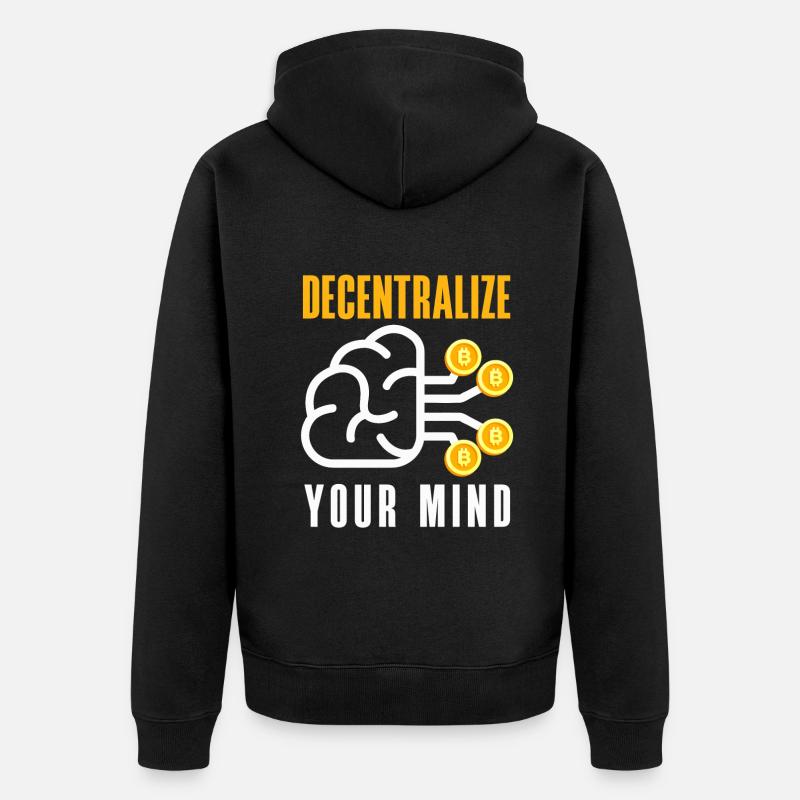 Cryptocurrency AI & Crypto Enthusiast Blockchain - Unisex Premium Bio Zip Hoodie - Schwarz