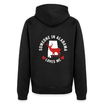 Someone In Alabama Loves Me - Unisex Premium Organic Zip Hoodie - black - Back - Nico (187cm)