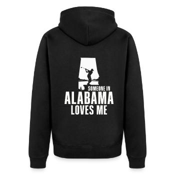 Quelqu’un en Alabama m’aime - Veste à capuche bio Premium Unisexe - noir - Dos - Nico (187cm)