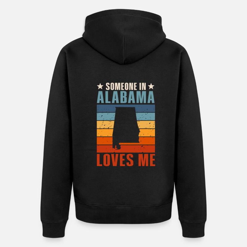 Quelqu’un en Alabama m’aime - Veste à capuche bio Premium Unisexe - noir