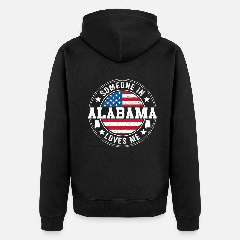 Quelqu’un en Alabama m’aime - Veste à capuche bio Premium Unisexe - noir