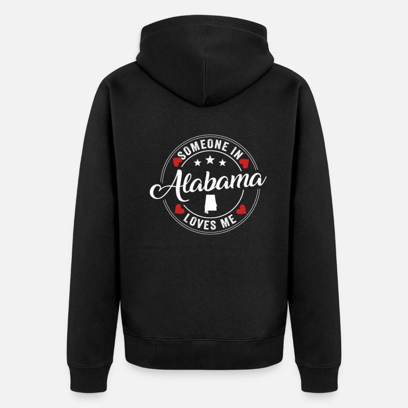 Quelqu’un en Alabama m’aime - Veste à capuche bio Premium Unisexe - noir
