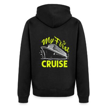 My First Cruise Family Vacation - Fun - Unisex Premium Organic Zip Hoodie - black - Back - Nico (187cm)