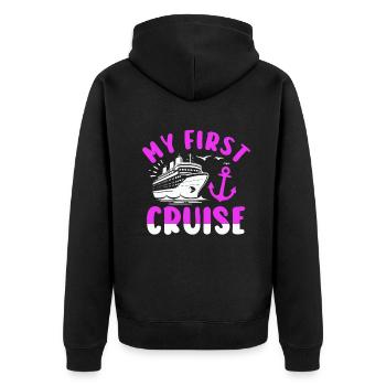 My First Cruise Family Vacation - Fun - Unisex Premium Organic Zip Hoodie - black - Back - Nico (187cm)
