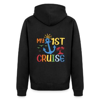 My First Cruise Family Vacation - Fun - Unisex Premium Organic Zip Hoodie - black - Back - Nico (187cm)