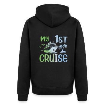 My First Cruise Family Vacation - Fun - Unisex Premium Organic Zip Hoodie - black - Back - Nico (187cm)