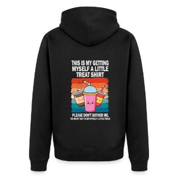 Creamy Sundae Dessert Don't Bother Me - Unisex Premium Organic Zip Hoodie - black - Back - Nico (187cm)