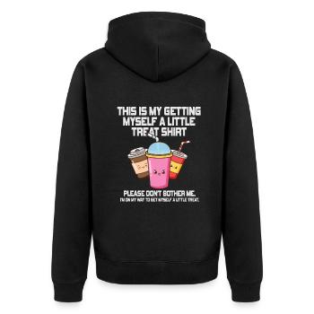 Dessert crémeux au sundae Ne me dérangez pas - Veste à capuche bio Premium Unisexe - noir - Dos - Nico (187cm)