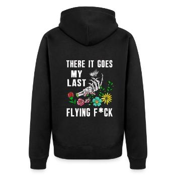 There It Goes My Last Flying F - Unisex Premium Organic Zip Hoodie - black - Back - Nico (187cm)