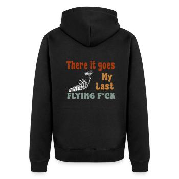 There It Goes My Last Flying F - Unisex Premium Organic Zip Hoodie - black - Back - Nico (187cm)