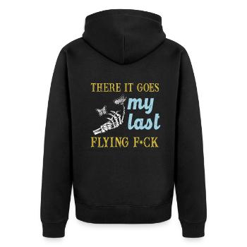 There It Goes My Last Flying F - Unisex Premium Organic Zip Hoodie - black - Back - Nico (187cm)