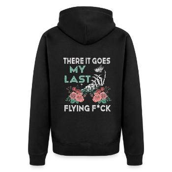 There It Goes My Last Flying F - Unisex Premium Organic Zip Hoodie - black - Back - Nico (187cm)