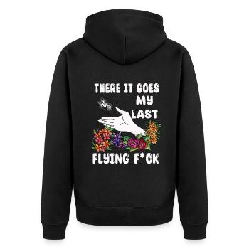 There It Goes My Last Flying F - Unisex Premium Organic Zip Hoodie - black - Back - Nico (187cm)