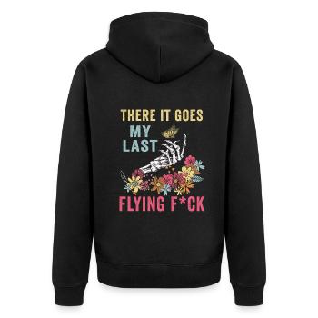 There It Goes My Last Flying F - Unisex Premium Organic Zip Hoodie - black - Back - Nico (187cm)