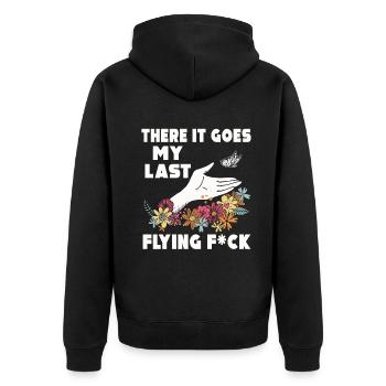 There It Goes My Last Flying F - Unisex Premium Organic Zip Hoodie - black - Back - Nico (187cm)