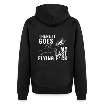 There It Goes My Last Flying F - Unisex Premium Organic Zip Hoodie - black - Back - Nico (187cm)