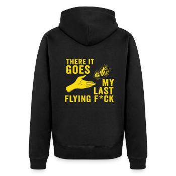 There It Goes My Last Flying F - Unisex Premium Organic Zip Hoodie - black - Back - Nico (187cm)