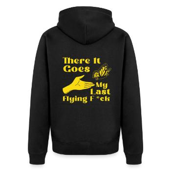 There It Goes My Last Flying F - Unisex Premium Organic Zip Hoodie - black - Back - Nico (187cm)