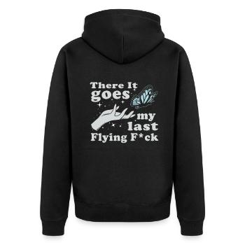 There It Goes My Last Flying F - Unisex Premium Organic Zip Hoodie - black - Back - Nico (187cm)