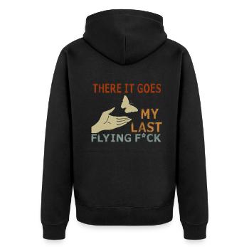 There It Goes My Last Flying F - Unisex Premium Organic Zip Hoodie - black - Back - Nico (187cm)