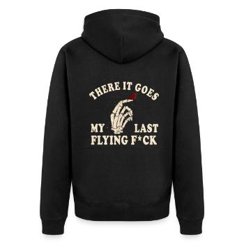 There It Goes My Last Flying F - Unisex Premium Organic Zip Hoodie - black - Back - Nico (187cm)