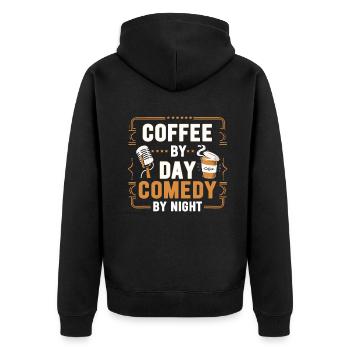 Café Le Jour Comédie La Nuit Comédien - Veste à capuche bio Premium Unisexe - noir - Dos - Nico (187cm)