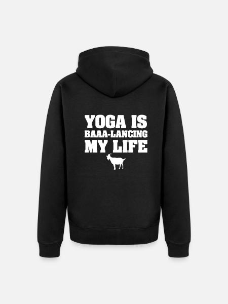 Yoga Is My Therapy - Unisex Premium Organic Zip Hoodie - black
