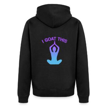 Je chèvre ce passionné de yoga - Veste à capuche bio Premium Unisexe - noir - Dos - Nico (187cm)