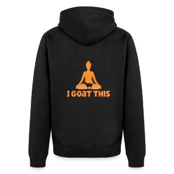 Je chèvre ce passionné de yoga - Veste à capuche bio Premium Unisexe - noir - Dos - Nico (187cm)