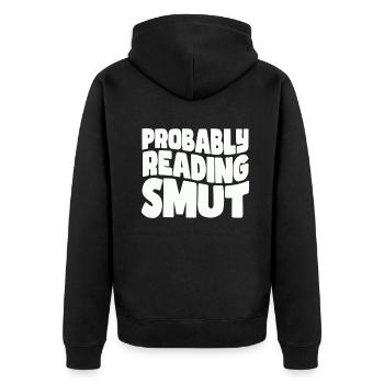 Wahrscheinlich lesen Schmutz Liebesromane Schmutz - Unisex Premium Bio Zip Hoodie - Schwarz - Hinten - Nico (187cm)