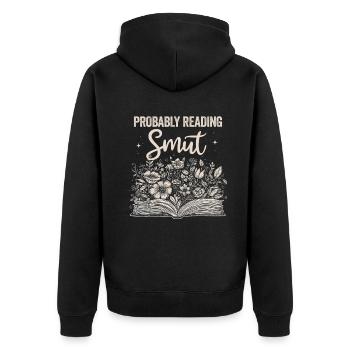 Wahrscheinlich lesen Schmutz Liebesromane Schmutz - Unisex Premium Bio Zip Hoodie - Schwarz - Hinten - Nico (187cm)