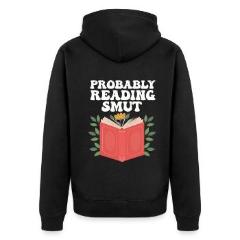 Wahrscheinlich lesen Schmutz Liebesromane Schmutz - Unisex Premium Bio Zip Hoodie - Schwarz - Hinten - Nico (187cm)