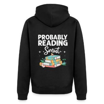 Wahrscheinlich lesen Schmutz Liebesromane Schmutz - Unisex Premium Bio Zip Hoodie - Schwarz - Hinten - Nico (187cm)