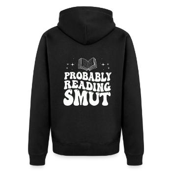 Wahrscheinlich lesen Schmutz Liebesromane Schmutz - Unisex Premium Bio Zip Hoodie - Schwarz - Hinten - Nico (187cm)