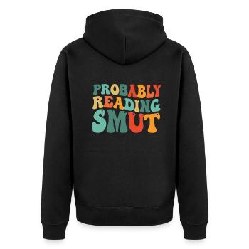 Wahrscheinlich lesen Schmutz Liebesromane Schmutz - Unisex Premium Bio Zip Hoodie - Schwarz - Hinten - Nico (187cm)