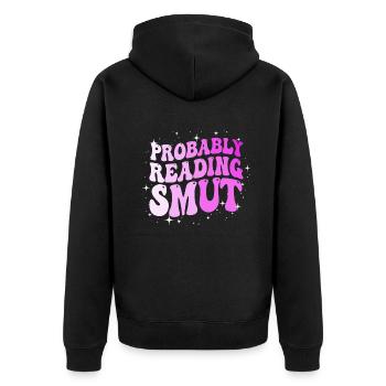 Wahrscheinlich lesen Schmutz Liebesromane Schmutz - Unisex Premium Bio Zip Hoodie - Schwarz - Hinten - Nico (187cm)