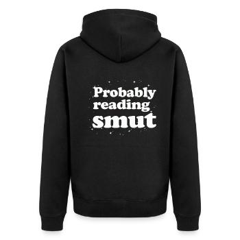 Wahrscheinlich lesen Schmutz Liebesromane Schmutz - Unisex Premium Bio Zip Hoodie - Schwarz - Hinten - Nico (187cm)