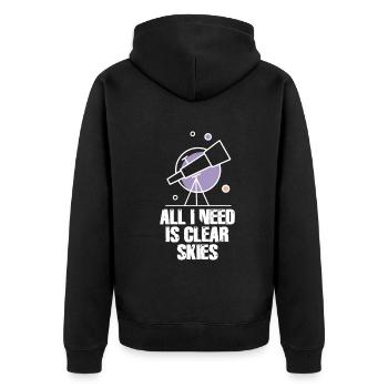 Astrophotography Astronomy Space Camera: - Unisex Premium Organic Zip Hoodie - black - Back - Nico (187cm)