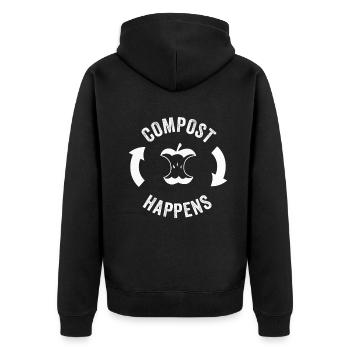 Wurmfarmer Wurmkompost Niedliche Männer Frauen - Unisex Premium Bio Zip Hoodie - Schwarz - Hinten - Nico (187cm)