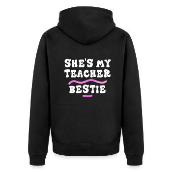 Les meilleurs amis des enseignants parce qu’ils deviennent fous - Veste à capuche bio Premium Unisexe - noir - Dos - Nico (187cm)