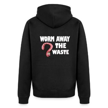 Wurmfarmer Wurmkompost Niedliche Männer Frauen - Unisex Premium Bio Zip Hoodie - Schwarz - Hinten - Nico (187cm)
