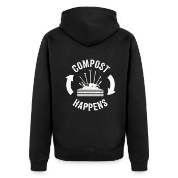 Wurmfarmer Wurmkompost Niedliche Männer Frauen - Unisex Premium Bio Zip Hoodie - Schwarz - Hinten - Nico (187cm)