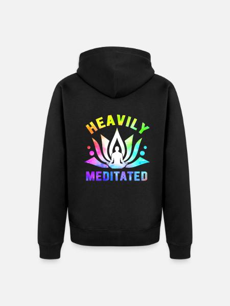 Stark meditiert - Unisex Premium Bio Zip Hoodie - Schwarz