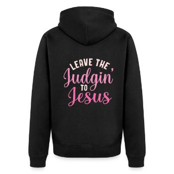 Laissez le jugement à Jésus - Veste à capuche bio Premium Unisexe - noir - Dos - Nico (187cm)