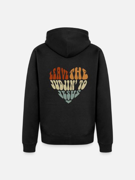Überlassen Sie das Urteil Jesus - Unisex Premium Bio Zip Hoodie - Schwarz